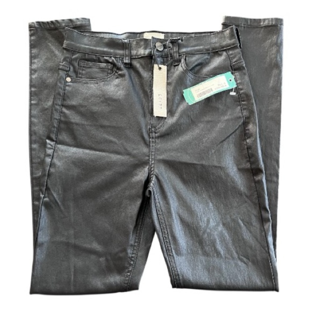ID:23 Leda Coated Black Skinny Jean NWT Size 6